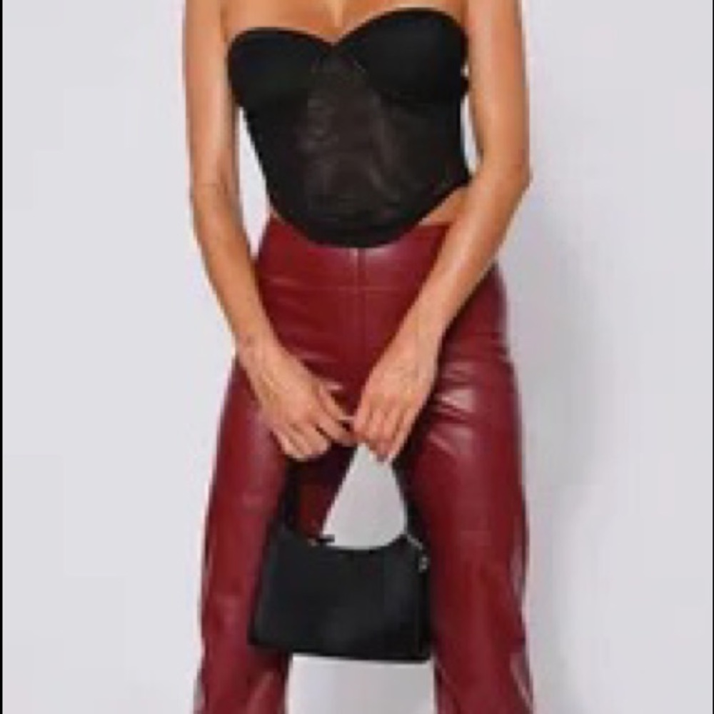 Leana XS tiger mist pants in leather look